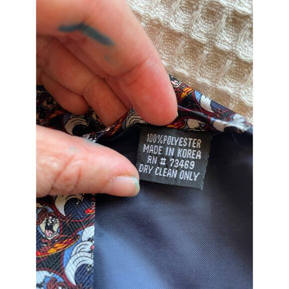 Loony Tunes Warner Brothers Surfing Tasmanian Devil Neck Tie - Picture 6 of 7